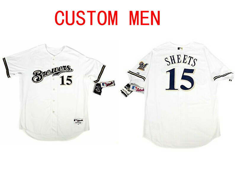 Custom Men 2006 Ben Sheets #15 Milwaukee Brewers Game MLB Jerseys->new york yankees->MLB Jersey